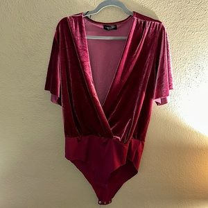 Zara Velvet Bodysuit Top